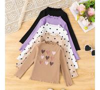 Maglie a maniche lunghe a costine in colore unito ed elastiche, per ragazze giovani, ideali come basici casual per uso quotidiano e a scuola in autunno e inverno, versatili, un must-have, con versioni