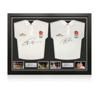 Maglie autografate da Jonny Wilkinson e Martin Johnson. Incorniciate.