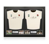 Maglie da rugby firmate da Jonny Wilkinson e Martin Johnson. Incorniciate.