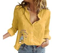 Maglie Donna My Orders Camicie Donna Particolari Camice da Donna Cotone Maglietta Color Crema Donna Blazer Donna Primavera 2024 Camicia Donna Nera Curvy Yellow Blouse Special Deals