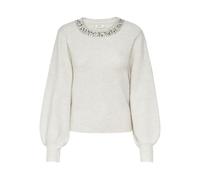 ONLY Onlelsa-Pullover Knt L/S, Pumice Stone/Dettagli: Bianco mélange, M Donna