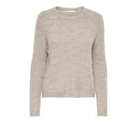 Only - Maglione traforato color talpa-Neutro L