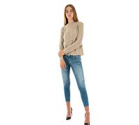 Only - Maglione traforato color talpa-Neutro 42