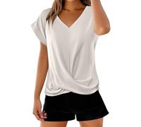 Maglie Estive Donna in Saldo Camicie Donna Elegante Oversize Blusa Cotone Camicia Verde Bosco Maglia Lotto Maglietta Senape Ragazza Maniche Corte T Shirts Rosa Magliette Fluo Bianca 10 Anni da