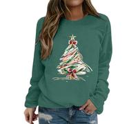 Maglie Natalizie Donna Elegante Divertente Felpe Senza Cappuccio Maglietta Babbo Natale Manica Lunga Leggero Maglioni Brutti Di Natale Girocollo Maglioncino Fiocchi Di Neve Maglie Taglie Forti Rossa