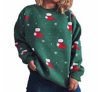 Maglie Natalizie Donna, Maglione Donna Invernale con Maniche Lunghe Tessuto Morbido E Caldo per Un Comfort Ottimale E Stile Casual nelle Feste Natalizie E Giornate Fredde