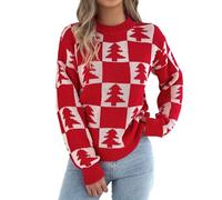 Maglie Natalizie Donna, Maglione Pullover Invernale Fair Isle con Tradizionale A Maglia per Donna Elegante E Confortevole per La Stagione Fredda