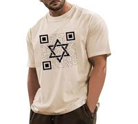 Maglie Ragazzo Corte con codice QR interattivo, Divertente Scollo Rotondo, Design a Forma di Uovo a Sorpresa, per Uomini e Donne, la Stessa Maglietta Casual Maglie Sportive Fitness