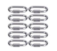 Maglie Rapide in Acciaio Inossidabile 304, M4, 10 Pezzi, Connettore a Vite con Chiusura a Catena, Moschettone Filettato, 11,50mm Larghezza