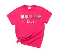 Maglie San Valentino per insegnanti: magliette grafiche a cuore, abbigliamento San Valentino, top di San Valentino, magliette plus size, Rosa acceso, XXL