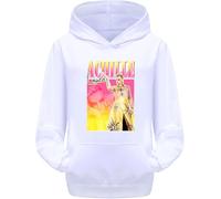 MAGLIERIA CONFORTI Felpa con Cappuccio di Achille Lauro Incoscienti Giovani Comuni Mortali per Bambino Bambina Ragazzo Ragazza (IT, età, 7 Anni, 8 Anni, Regular, Bianco)