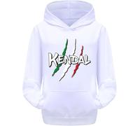 MAGLIERIA CONFORTI Felpa di Kendal v2 Unisex Bambino bambiba Ragazzi Youtuber con Cappuccio (IT, età, 5 Anni, 6 Anni, Regular, Bianco)
