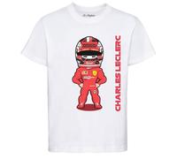 MAGLIERIA CONFORTI Maglietta Charles Leclerc 16 "Il predestinato 2025 Season Racing Team Unisex Taglie Bambino Bambina Ragazzi (IT, età, 5 Anni, 6 Anni, Regular, Bianco)