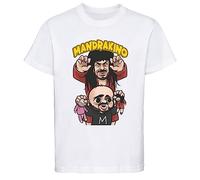 MAGLIERIA CONFORTI Maglietta di Mandrakino Mandrake Ninno t-Shirt Unisex Uomo Donna Bambino Bambina 100% Cotone (IT, Testo, M, Regular, Regular, Bianco)