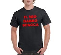 MAGLIERIA CONFORTI Maglietta Il Mio Babbo SPACCA Palajova 2025 Unisex Uomo Donna Ragazzi (IT, Testo, L, Regular, Regular, Nero)