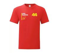 MAGLIERIA CONFORTI Maglietta Lewis Hamilton 44 2025 Season Racing Team Unisex Taglie Bambini (IT, età, 12 Anni, 14 Anni, Regular, Rosso)