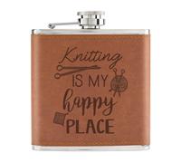 Maglieria È My Happy Luogo 170ml Simil Pelle Hip Flask Marroncino Worlds Best