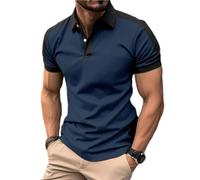 Maglieria Uomo Classico Affari Polo Shirt Uomo Casual Splicing Hollow out Breathable Shirt Estate Uomo Bavero Striped Tops Uomo A-17 4XL