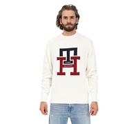 Maglieria Uomo Girocollo Beige Maglioncino TH Monogram Autunno Inverno 2022/23 65% Lana 35% Poliammide MW0MW28045 YBI XL