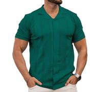 Maglieria Uomo Unico Scavato Progettazione Top in Maglia Casual Morbido Traspirabile Moda T-Shirt Temperamento retrò Manica Corta D-Green L