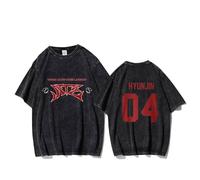 Maglietta 1 Ate 2025 World Tour, Maglietta Lavata Bang.Chan Chang.BIN FELI.X HA.N Hyun.Jin in Leek.Now Seung.MIN Magliette Souvenir(HYUNGIN,S)