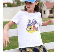 Maglietta 100% cotone per ragazze, con stampa di SpongeBob SquarePants e Patrick Star, stile college, nuova collezione primavera/estate, sportiva, morbida, traspirante, top a maniche corte per bambini