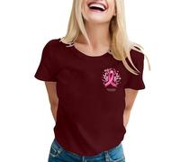 Maglietta 2026 con grafica per empowerment mese della consapevolezza delle donne Supporta la consapevolezza della salute del seno con un design elegante per il comfort di difesa perfetta per l'allt