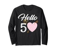 Maglietta 50° Compleanno Hello 50 Tee con Corona Maglia a Manica