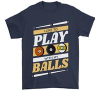 Maglietta 9-Ball Uomo I Like To Play With My Balls 100% Cotone