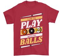 Maglietta 9-Ball Uomo I Like To Play With My Balls 100% Cotone
