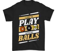 Maglietta 9-Ball Uomo I Like To Play With My Balls 100% Cotone