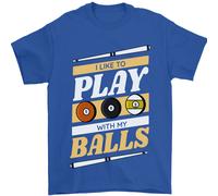 Maglietta 9-Ball Uomo I Like To Play With My Balls 100% Cotone