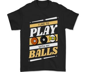 Maglietta 9-Ball Uomo I Like To Play With My Balls 100% Cotone