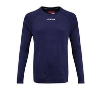 Maglietta a compressione CCM LS Premium Training Tee True Navy Senior M