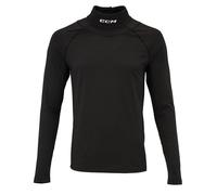 Maglietta a compressione CCM Neck Guard Top LS Black Junior XS