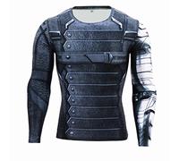 Maglietta a compressione da supereroe, per fitness, corsa, palestra, ciclismo, maglietta aderente, Bucky a, XXL