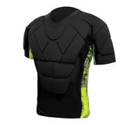 Maglietta a compressione imbottita con protezione per le spalle, da uomo, protezione per il torace, calcio, paintball, baseball, 2-verde, XL