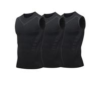 Maglietta a compressione senza maniche da uomo, 1/2/3 PC, gilet Vitaboost per uomo, camicia Maynox Vitaboost con forma ionica senza maniche, ad asciugatura rapida, per costruire un corpo, 09-bk1, XL