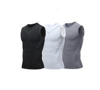 Maglietta a compressione senza maniche da uomo, 1/2/3 PC, gilet Vitaboost per uomo, camicia Maynox Vitaboost con forma ionica senza maniche, ad asciugatura rapida, per costruire un corpo, 08-A, M
