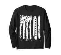 Maglietta a Forma di Armonica con Bandiera Americana Maglia a Manica