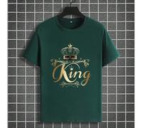 Maglietta a girocollo a maniche corte casual estiva da uomo con stampa a lettera e corona L,M,S,XL,XXLTessuto