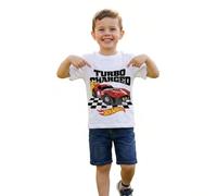 Maglietta a Manica Corta Hot Wheels per Bambini e Bambine - Maglietta per Bambini Traspirante e Comoda, Abbigliamento Estivo, Abbigliamento Quotidiano e per Le Gite Fuori Porta