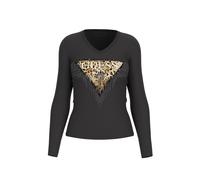 Maglietta a manica lunga da donna Guess Triangle Tiger Noir S
