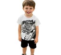 Maglietta a Maniche Corte Bambino con Stampa, Casual Estiva, Ideale per Bambini Piccoli e per Tutti i Giorni. Top Traspirante e Divertente. (White, 4-6 Years)