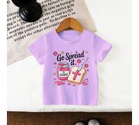 Maglietta a maniche corte casual e di moda per primavera ed estate, con stampe creative e carine di cartoni animati, pois, fiocchi, api, stelle, fiori, cuori, sfumature, plaid, motivi floreali, comoda