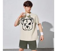 Maglietta A Maniche Corte Casual Stampata Con Orso Per Ragazzi Adolescenti, Confezione Da 3 Pezzi Per Estate 14Y,13Y,16Y,15YAnimale,FumettoTessuto in maglia