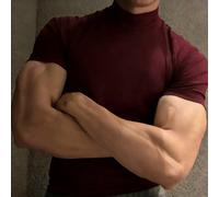 Maglietta a maniche corte con collo a lupetto, di colore unito, casual e versatile per uso quotidiano, primavera/estate, da uomo L,M,S,XL,XS,XXLColore unicoTessuto in maglia