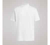 Maglietta a maniche corte con collo a lupetto, di colore unito, casual e versatile per uso quotidiano, primavera/estate, da uomo L,M,S,XL,XS,XXLColore unicoTessuto in maglia
