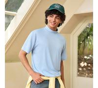 Maglietta a maniche corte con collo a lupetto, di colore unito, casual e versatile per uso quotidiano, primavera/estate, da uomo L,M,S,XL,XS,XXLColore unicoTessuto in maglia
