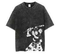 Maglietta a maniche corte con Gojo Satoru JJK Anime vintage lavata, Fushiguro Toji/Ryomen Sukuna, per l'estate, da uomo e da donna, Tipo 2., XL